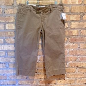 Gap Capri, favorite khaki, low rise, relax fit cropped size 8 new